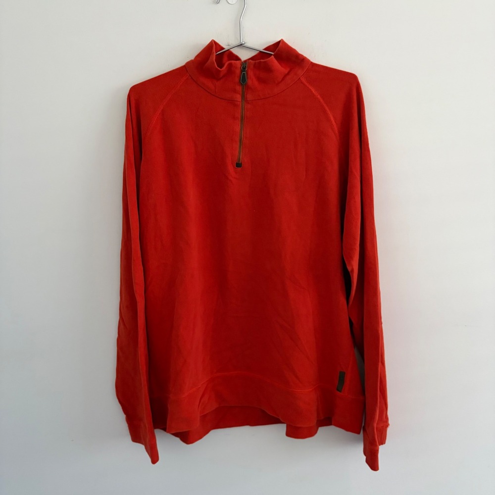 Polo Ralph Lauren Mens XXL Orange 1/4 Zip Pullover Cotton Sweatshirt
